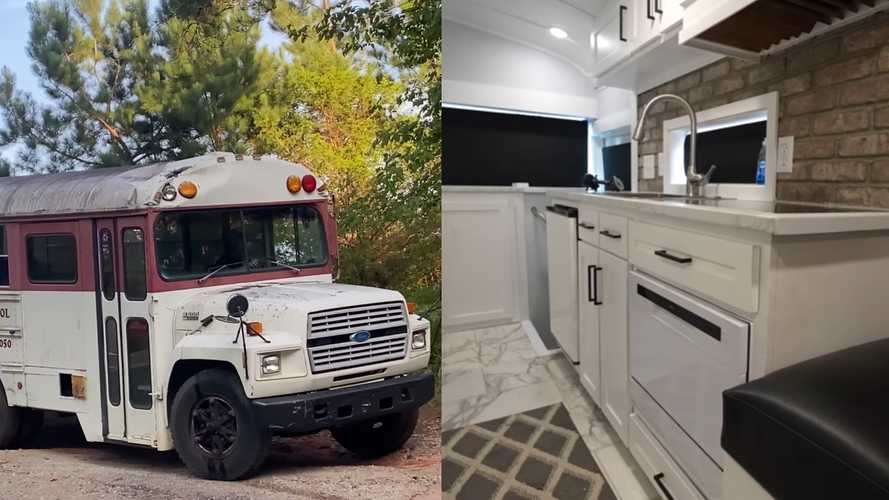 Watch This Small School Bus Become A Luxury RV In 20 Minutes