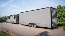 2008 Freightliner Coronado Motorhome + Haulmark Garage Trailer
