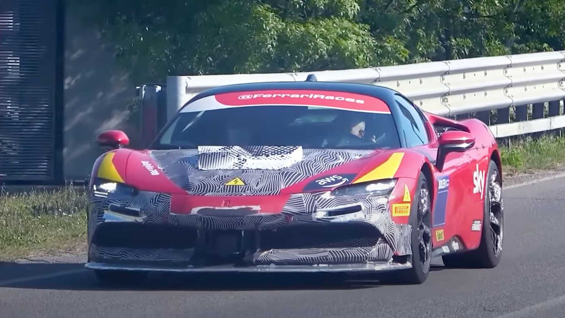 Alleged Ferrari SF90 Stradale Versione Speciale Spied While Testing