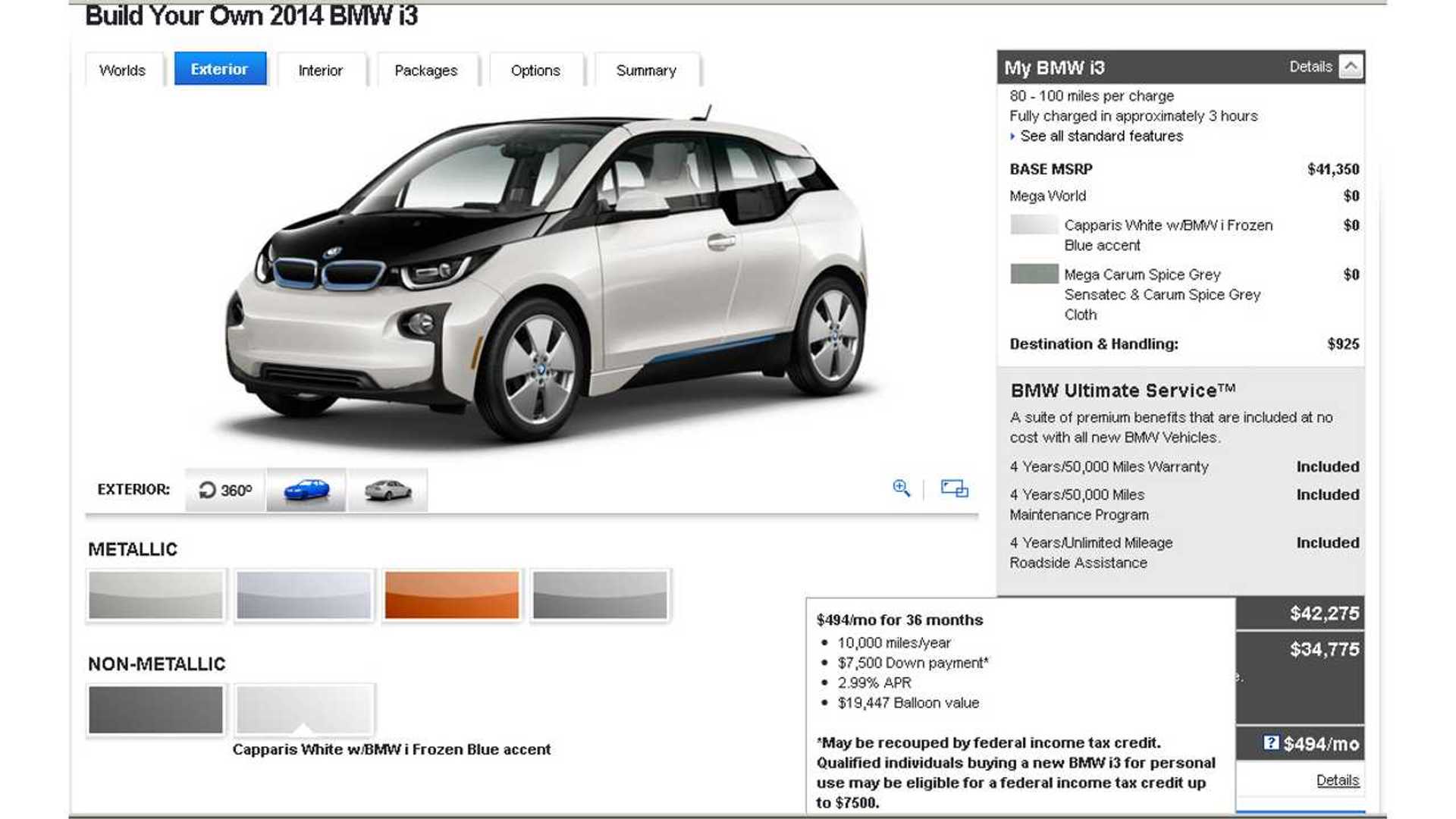 Bmw I3 Bottom Line 494 Per Month With 0 Down