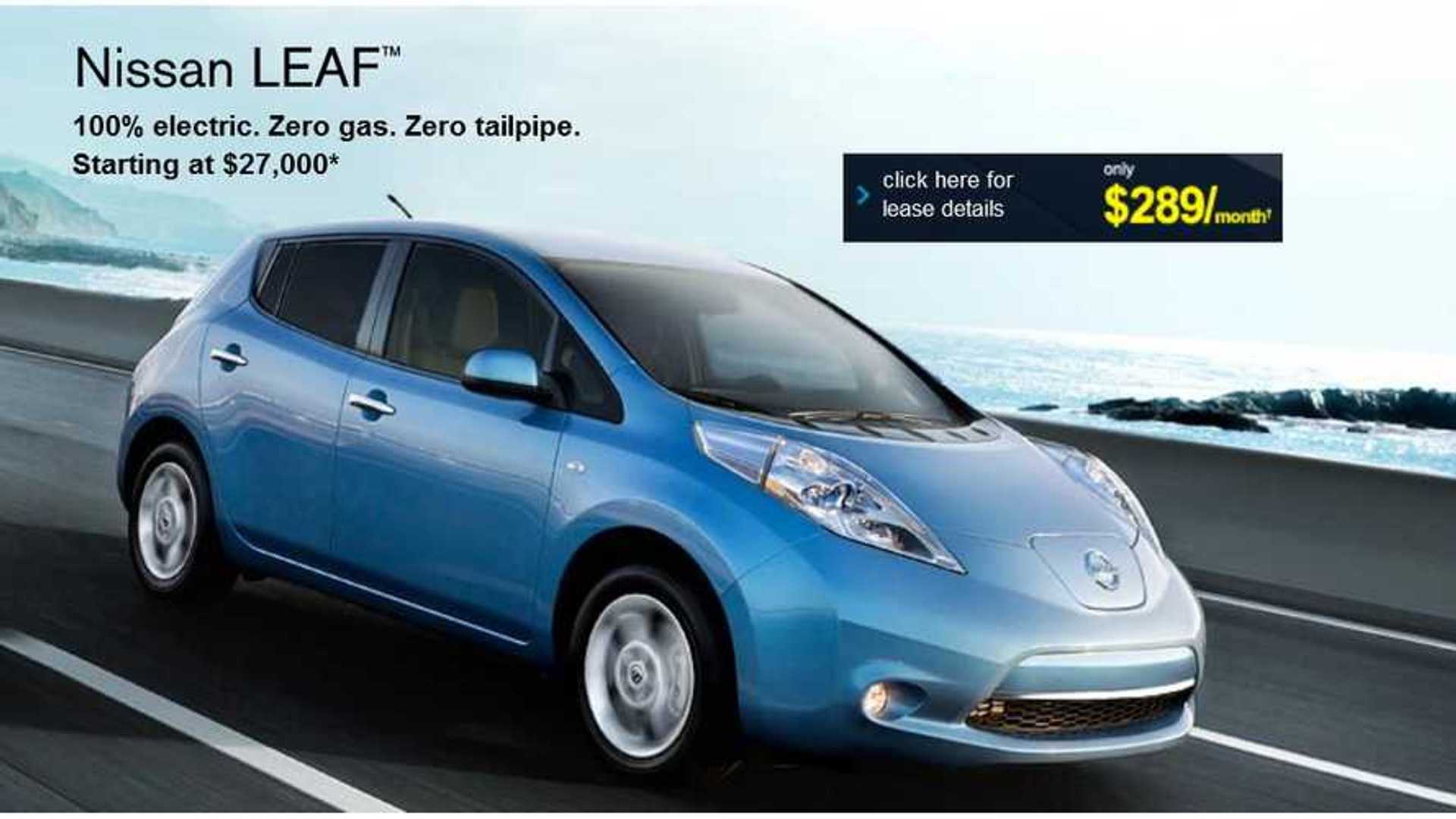 Nissan Leaf Lease >> Nissan Slashes Lease Rate On Leaf Now 289 Per Month Nissan Leaf Lease >> Nissan Slashes Lease Rate On Leaf Now 289 Per Month