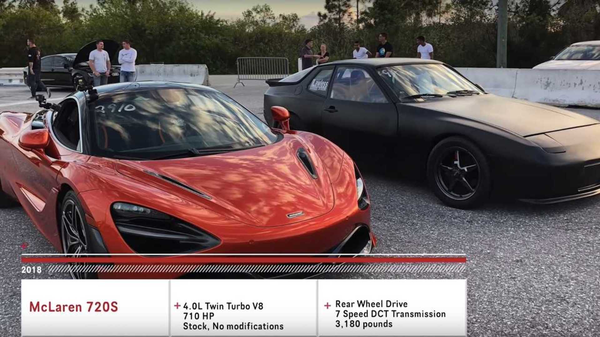 ["McLaren 720S vs Electric Porsche Drag Race"]