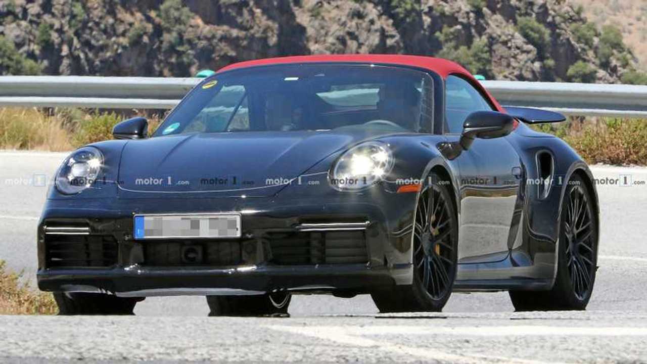 Porsche 911 Turbo Cabriolet Spied Wearing Eye Catching Red Roof