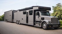 2008 Freightliner Coronado Motorhome + Haulmark Garage Trailer