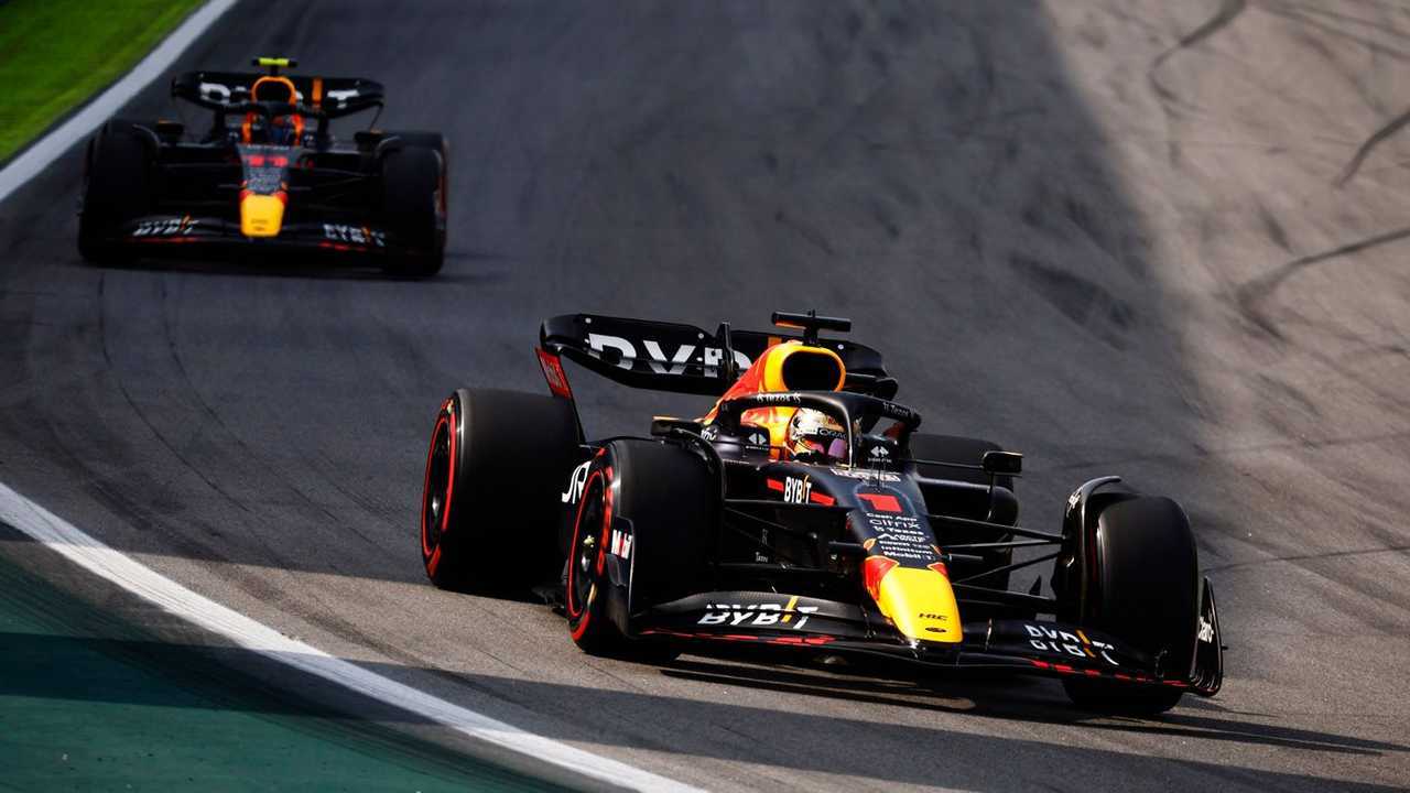 Max Verstappen and Sergio Perez at Brazilian GP 2022