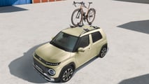 Hyundai Inster (2025) mit Fahrrad auf dem Dachträger