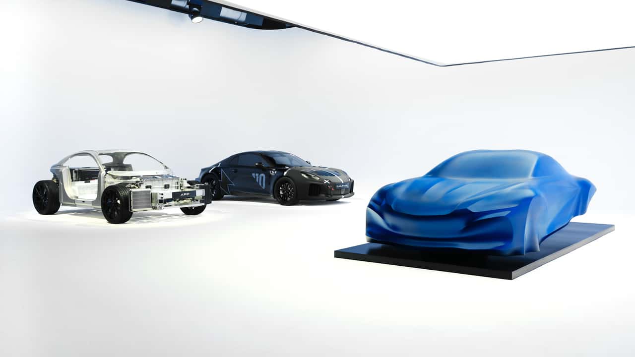 Next-generation Alpine A110 design sculpture