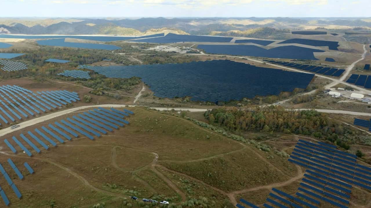 Starfire Renewable Energy Center render; Rivian, BrightNight, and The Nature Conservancy will be involved in its construction