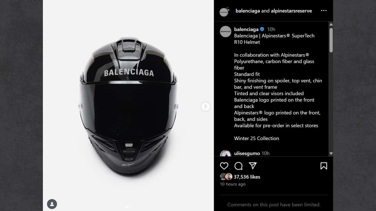 Balenciaga Alpinestars SuperTech R10 Helmet