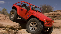 Mopar Jeep Wrangler Lower Forty, which is equipped with massive 40-inch x 13.5-inch 0R20LT tires mounted on Mopar 20-inch forged aluminum wheels, and takes the new Jeep Wrangler platform to a new level.