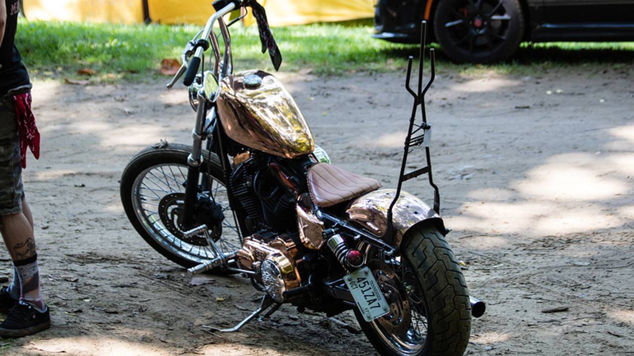 <em>That's not paint, that is a completely copper-clad motorcycle. Just keep it out of the rain.</em>