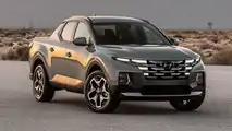 2022 Hyundai Santa Cruz Front Three-Quarter Angle Desert