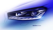 Skoda Fabia 2021 bozzetto luci anteriori