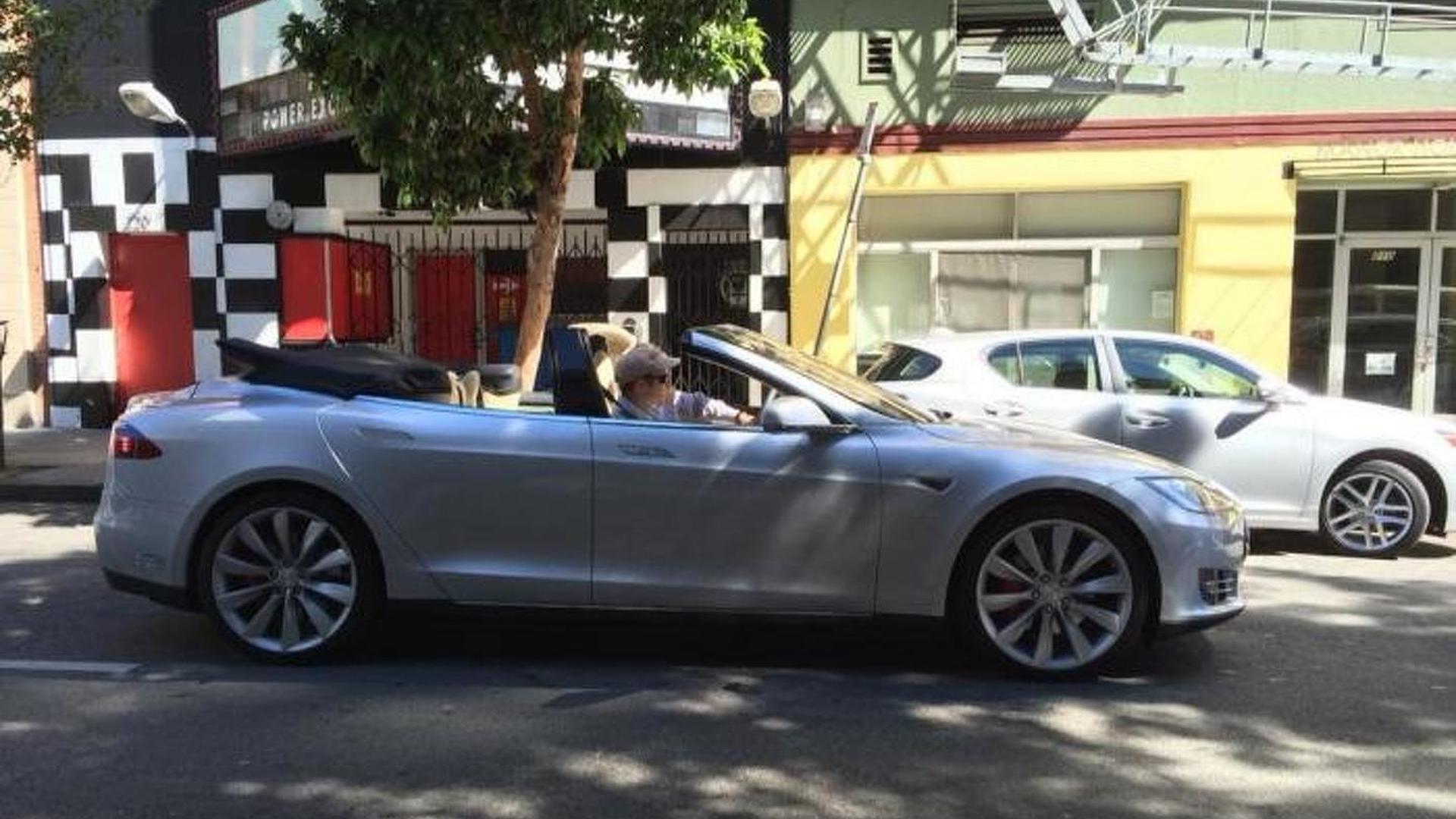 Tesla Model S fourdoor convertible spotted on the road Photos