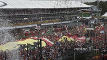 Fans on track after the race