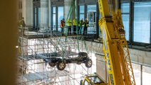 Land Rover Defender Works V8 Selfridges craned in