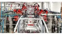 Tesla Model Y body shop in Fremont Factory