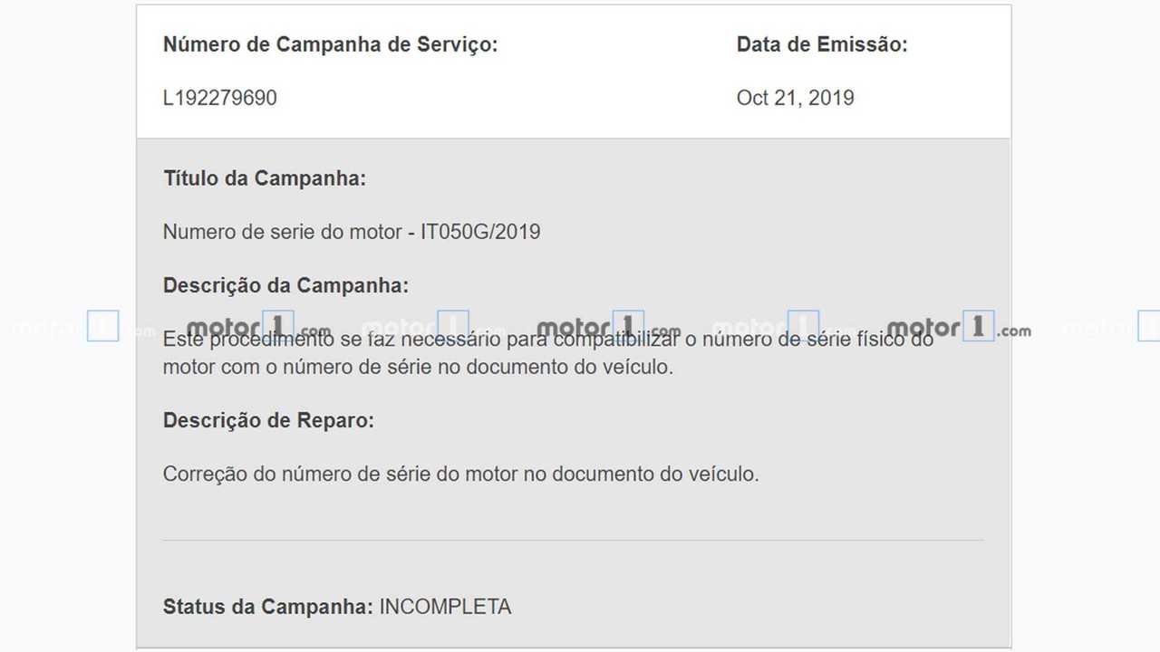 Chevrolet Onix Plus - Campanhas de serviço