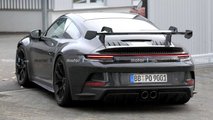 Porsche 911 GT3 Spied Up Close Rear Wing