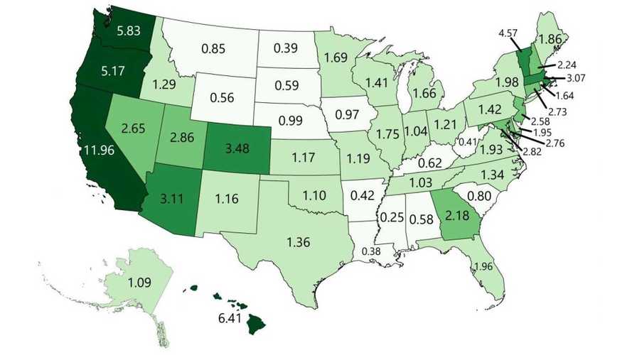 U.S.: West Coast Had Highest Plug-In Electric Car Sales Per Capita