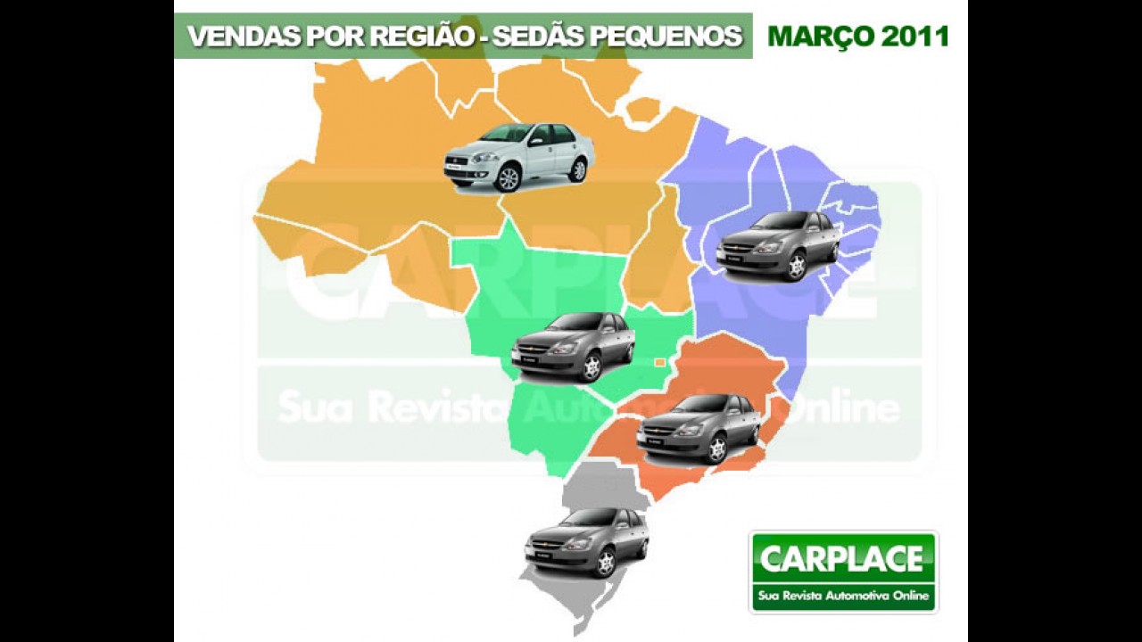 Brasil, março de 2011: Veja os modelos mais vendidos em cada região