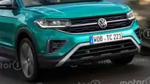 Volkswagen T-Cross restyling (2023), il render di Motor1.com