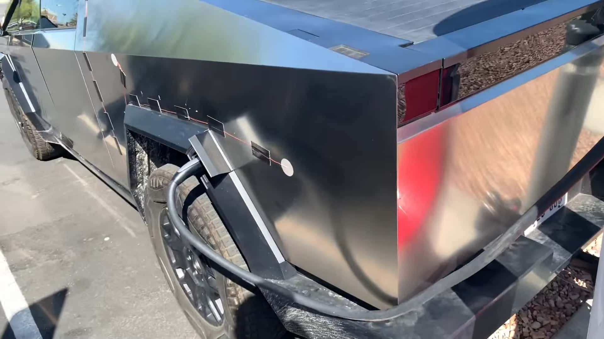 Tesla Cybertruck RC unit spotted upclose at Supercharger
