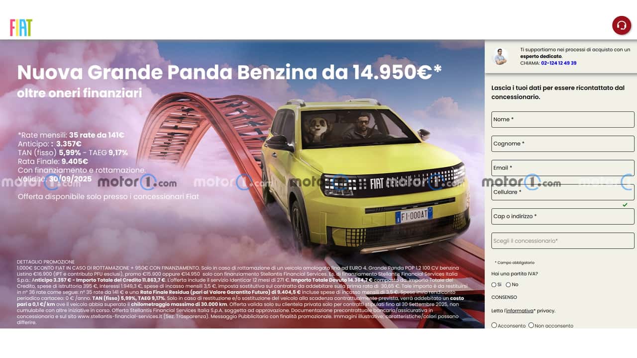 Fiat Grande Panda benzina, svelato il prezzo