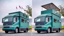 Autocaravana de BYD con dos pisos y terraza en la azotea