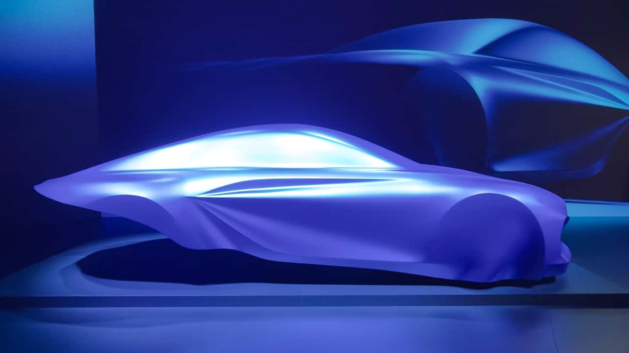 نحت Alpine A110 (2026) في معرض باريس للسيارات
