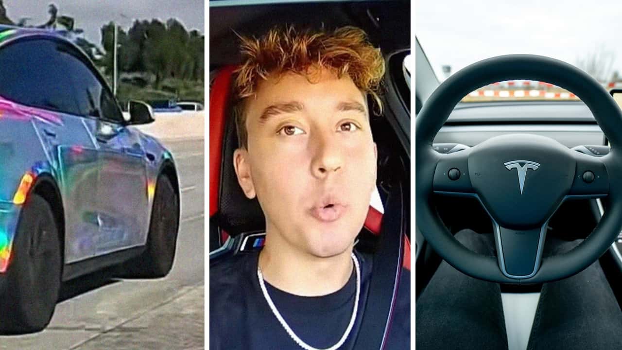 BMW Driver Sees Holographic Tesla On Highway 2