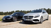 Porsche 911 Carrera 4 ile Mercedes-AMG A45 yarışıyor!