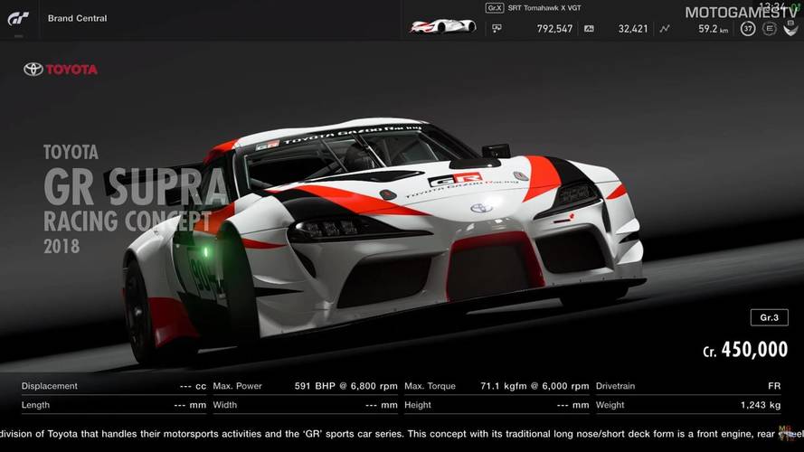 Toyota GR Supra Racing Concept in GranTurismo Sport