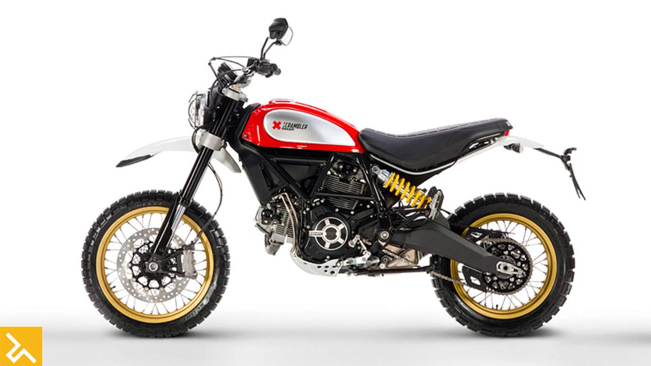 <strong>The Desert Sled does not feature a bunch of old school tech. This dirty Twin features massive front rotor with ABS brakes, aluminum swingarmand a skid plate to protect its air-cooled engine.</strong>
