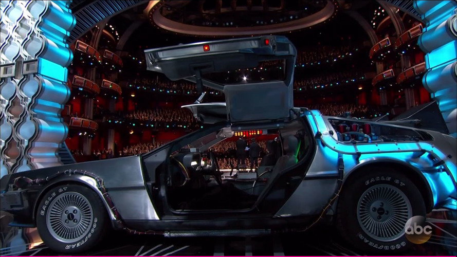 Back to the Future DeLorean at the 2017 Oscars