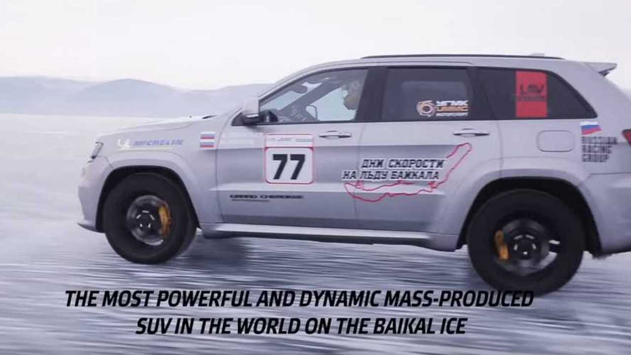 Jeep Grand Cherokee Trackhawk Buz Üzerinde Hız Rekoru