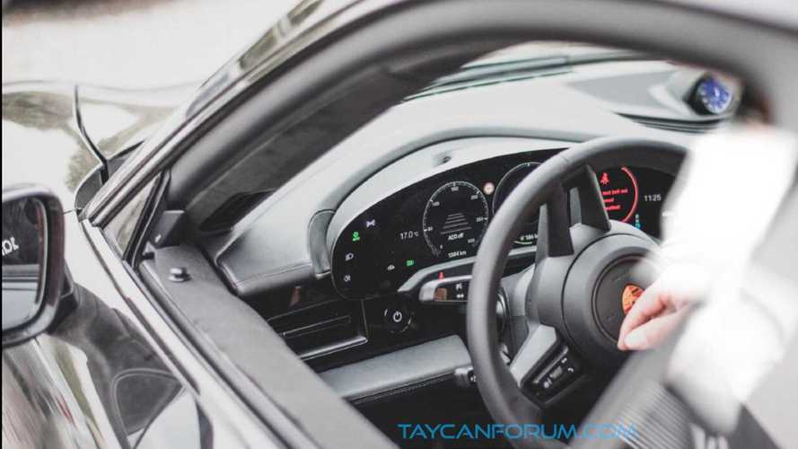 Porsche Taycan interior, instrument panel caught in spy photo