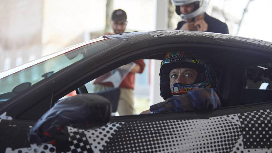 Valentino Rossi a Fiorano sulla Ferrari 488 Pista
