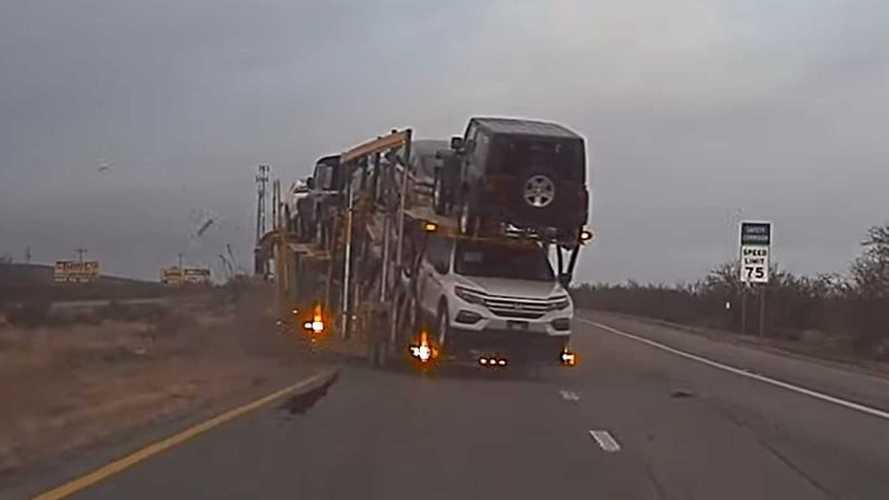 TeslaCam Catches Crazy Car Hauler Crash, Hit-And-Run, And Much More