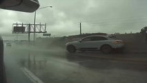 TeslaCam Shows You A Porsche Macan Hydroplaning And Hitting Wall