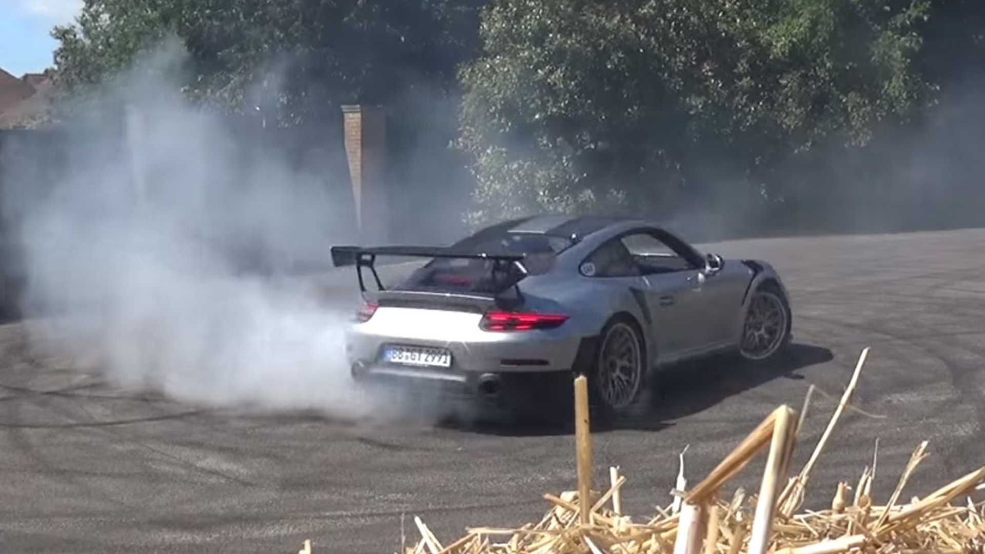 New Porsche 911 GT2 RS Does Massive Donuts and Launches