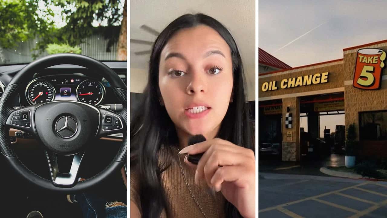Woman drives a Mercedes. Then she takes it to Take 5