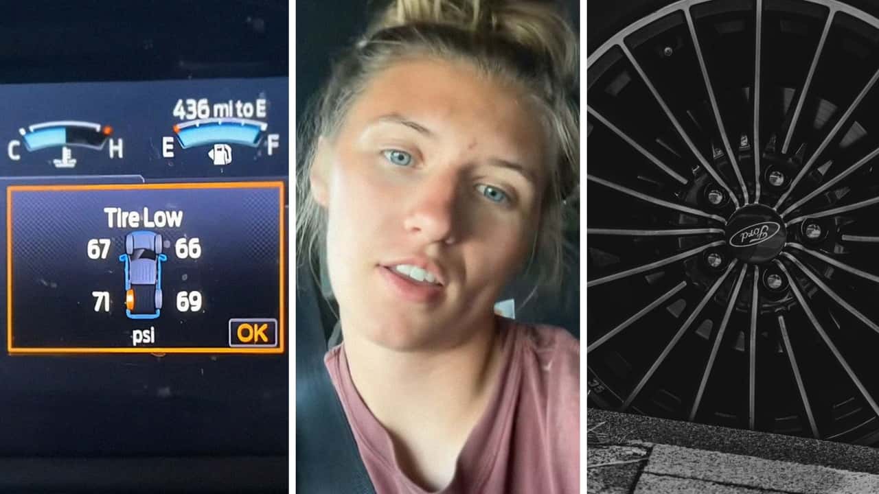 Ford Driver Gets A ‘Tire Low’ Warning Light. So She Fills All 4 To Over 65 PSI.