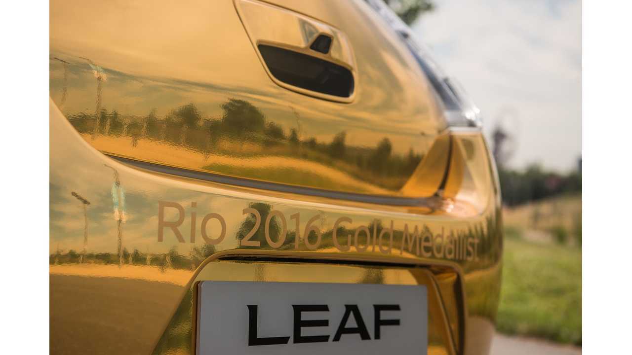 Golden Nissan LEAF