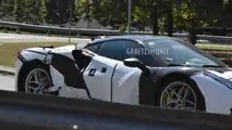 Ferrari V6 hybrid test mule spy photo