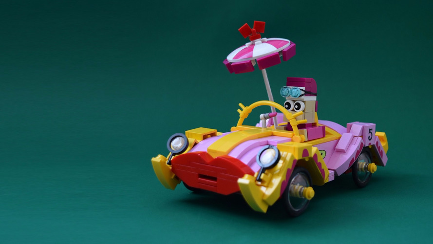 La reproduction en LEGO des "Fous du volant"