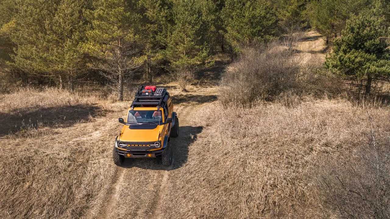 2021 Ford Bronco driving off-road with accessories