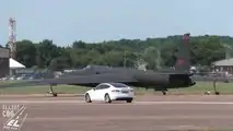 Tesla Model S Works As Chase Car For U-2S Take-Off At RAF Base