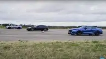 Course BMW M8, Ferrari GTC4Lusso, Nissan GT-R