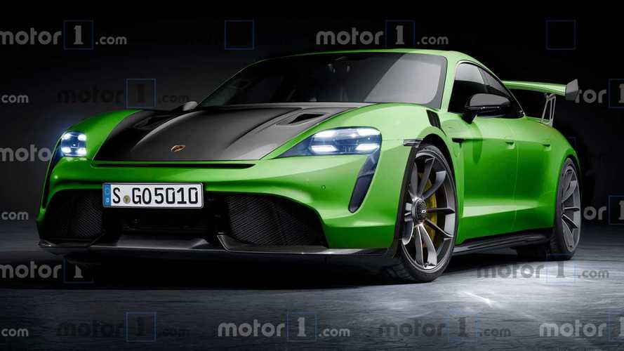 Porsche Taycan GT2, il rendering